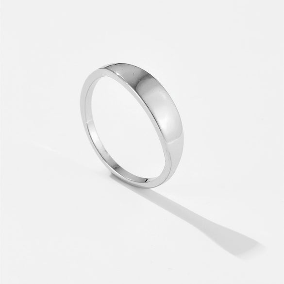Wholesale Women's Fashion Simple Allmatch Light Luxury White Copper Ring With Geometric Design And Electroplating Treatment