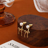 Wholesale Women's Fashion Simple Bow Tie Geometric Copper Gold Plated Earrings