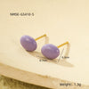 Wholesale Women's Fashion Simple Color Oil Dropping Stainless Steel Bean Earrings 18K Gold Plated