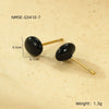 Wholesale Women's Fashion Simple Color Oil Dropping Stainless Steel Bean Earrings 18K Gold Plated