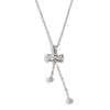 Wholesale Women's Fashion Simple Elegant Stainless Steel 18K Gold Plated Bow Tie Beads Earrings And Necklace