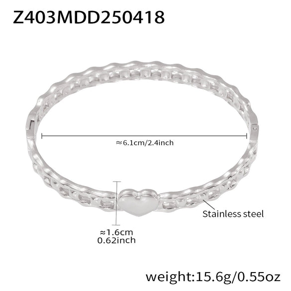 Wholesale Women's Fashion Simple Geometric Hollow Buckle Ferris Wheel Bracelet Stainless Steel 18K Gold Plated