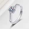 Wholesale Women's Fashion Simple Geometric S925 Sterling Silver Open Ring With Electroplating And Row Diamond