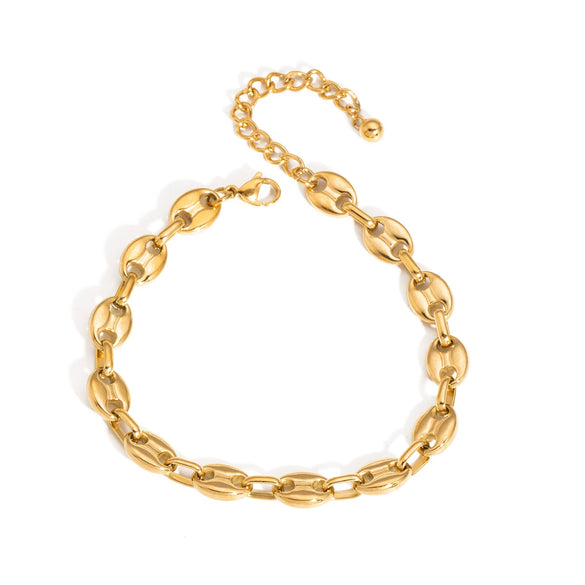 Wholesale Women's Fashion Simple Geometric Titanium Steel Pig Nose Anklet