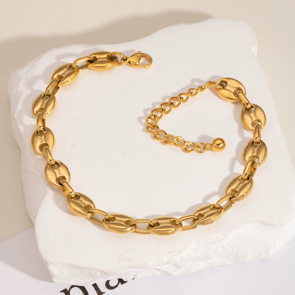 Wholesale Women's Fashion Simple Geometric Titanium Steel Pig Nose Anklet