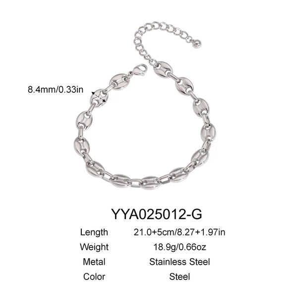 Wholesale Women's Fashion Simple Geometric Titanium Steel Pig Nose Anklet