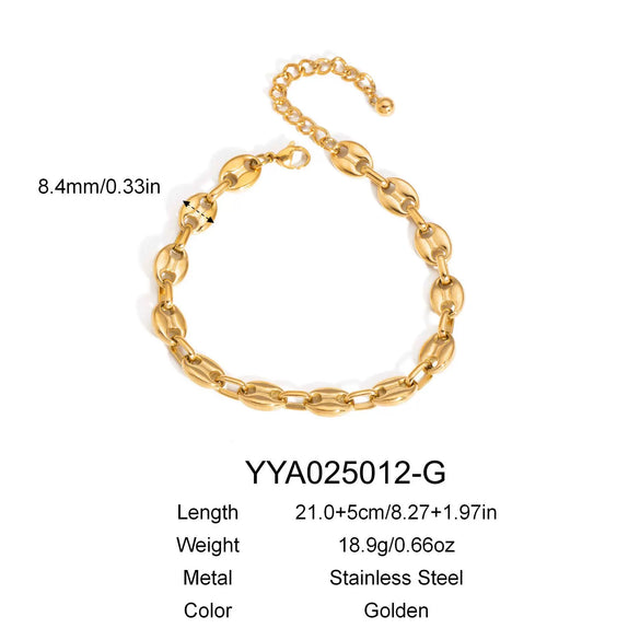 Wholesale Women's Fashion Simple Geometric Titanium Steel Pig Nose Anklet