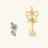 Wholesale Women's Fashion Simple Geometric Ushape Moissanite Earrings S925 Sterling Silver Electroplated