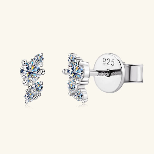 Wholesale Women's Fashion Simple Geometric Ushape Moissanite Earrings S925 Sterling Silver Electroplated
