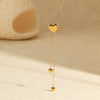 Wholesale Women's Fashion Simple Heart And Geometric Stainless Steel Pendant Necklace With Electroplating