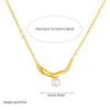Wholesale Women's Fashion Simple Highend Irregular Pearl Chain Goldplated Stainless Steel Collarbone Necklace With Geometric Design