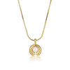 Wholesale Women's Fashion Simple Highend Pearl Pendant Stainless Steel Necklace With Round Pattern And Electroplating Process