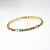 Wholesale Women's Fashion Simple Hip Hop Single Row Color Zircon Geometric Copper Bracelet