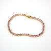 Wholesale Women's Fashion Simple Hip Hop Single Row Color Zircon Geometric Copper Bracelet