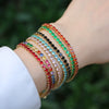 Wholesale Women's Fashion Simple Hip Hop Single Row Color Zircon Geometric Copper Bracelet