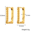 Wholesale Women's Fashion Simple Light Luxury Geometric Ushaped Bamboo Winding Spiral Stainless Steel 18K Gold Plated Earrings Combination