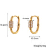 Wholesale Women's Fashion Simple Light Luxury Geometric Ushaped Bamboo Winding Spiral Stainless Steel 18K Gold Plated Earrings Combination