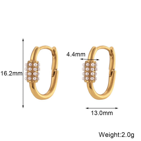 Wholesale Women's Fashion Simple Light Luxury Geometric Ushaped Bamboo Winding Spiral Stainless Steel 18K Gold Plated Earrings Combination