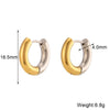Wholesale Women's Fashion Simple Light Luxury Geometric Ushaped Bamboo Winding Spiral Stainless Steel 18K Gold Plated Earrings Combination