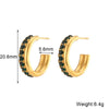 Wholesale Women's Fashion Simple Light Luxury Geometric Ushaped Bamboo Winding Spiral Stainless Steel 18K Gold Plated Earrings Combination