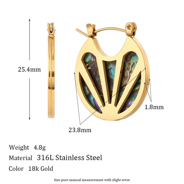Wholesale Women's Fashion Simple Light Luxury Geometric Ushaped Bamboo Winding Spiral Stainless Steel 18K Gold Plated Earrings Combination