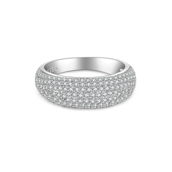 Wholesale Women's Fashion Simple Light Luxury White Copper Geometric Diamond Ring With Electroplating Process