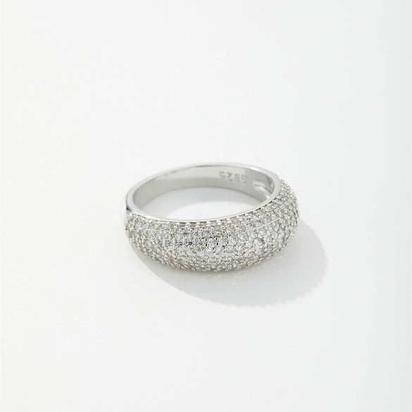 Wholesale Women's Fashion Simple Light Luxury White Copper Geometric Diamond Ring With Electroplating Process