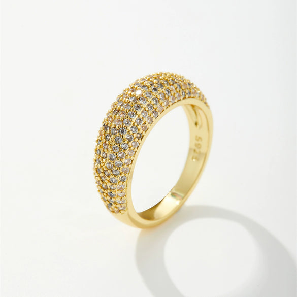Wholesale Women's Fashion Simple Light Luxury White Copper Geometric Diamond Ring With Electroplating Process