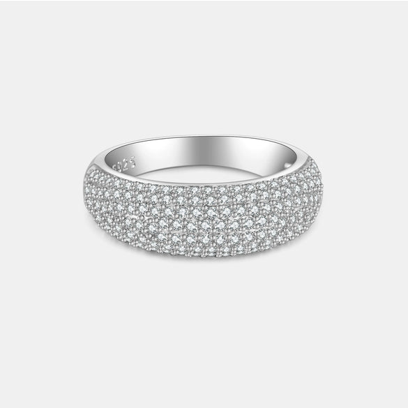 Wholesale Women's Fashion Simple Light Luxury White Copper Geometric Diamond Ring With Electroplating Process