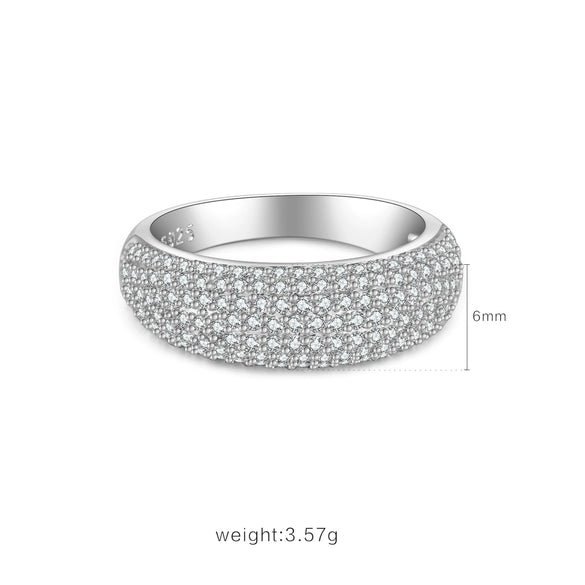 Wholesale Women's Fashion Simple Light Luxury White Copper Geometric Diamond Ring With Electroplating Process
