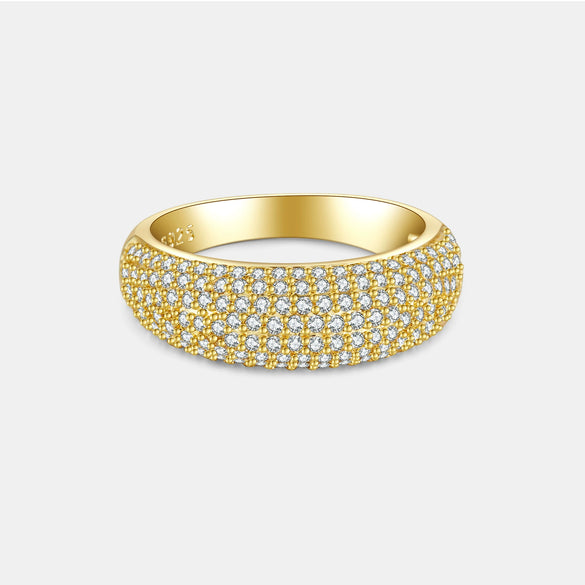 Wholesale Women's Fashion Simple Light Luxury White Copper Geometric Diamond Ring With Electroplating Process