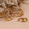 Wholesale Women's Fashion Simple Niche Winding Geometric Stainless Steel 18K Gold Plated Fine Linen Wreath Earrings
