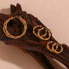 Wholesale Women's Fashion Simple Niche Winding Geometric Stainless Steel 18K Gold Plated Fine Linen Wreath Earrings