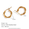 Wholesale Women's Fashion Simple Niche Winding Geometric Stainless Steel 18K Gold Plated Fine Linen Wreath Earrings