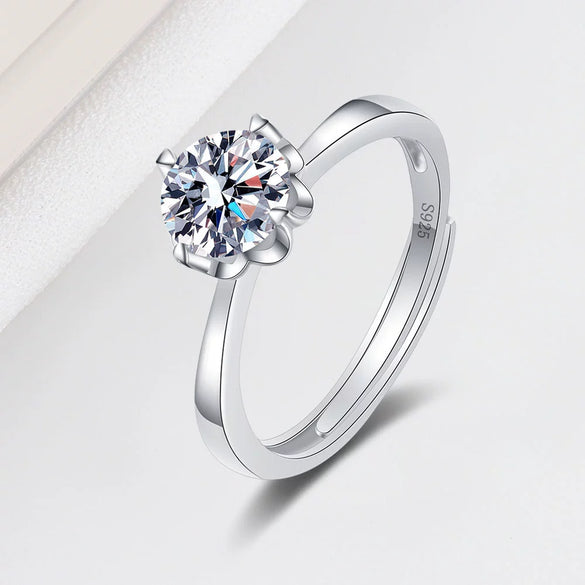 Wholesale Women's Fashion Simple Open Petal Ring S925 Sterling Silver Geometric Electroplating
