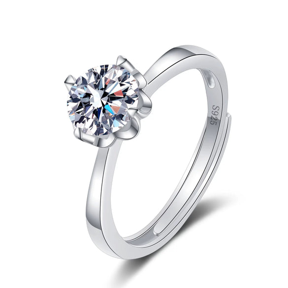 Wholesale Women's Fashion Simple Open Petal Ring S925 Sterling Silver Geometric Electroplating