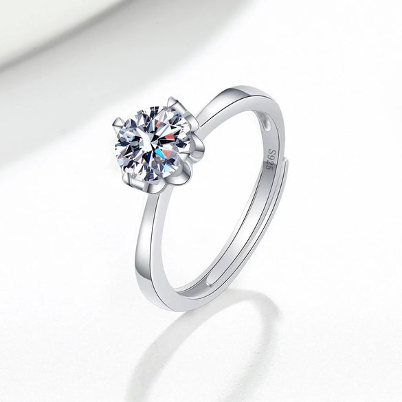 Wholesale Women's Fashion Simple Open Petal Ring S925 Sterling Silver Geometric Electroplating