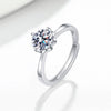 Wholesale Women's Fashion Simple Open Petal Ring S925 Sterling Silver Geometric Electroplating