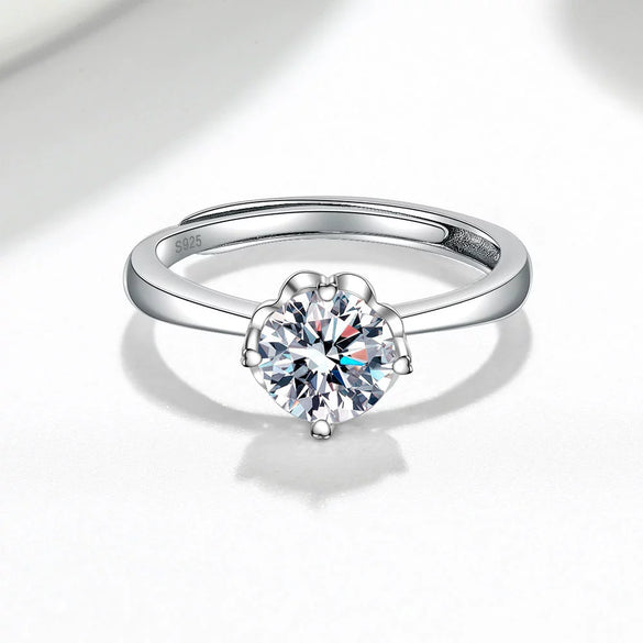 Wholesale Women's Fashion Simple Open Petal Ring S925 Sterling Silver Geometric Electroplating