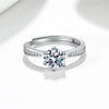 Wholesale Women's Fashion Simple Opening Adjustable S925 Sterling Silver Ring With Geometric Design And Electroplating