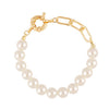 Wholesale Women's Fashion Simple Pearl Heartpatterned Electroplated Bracelet Jewelry