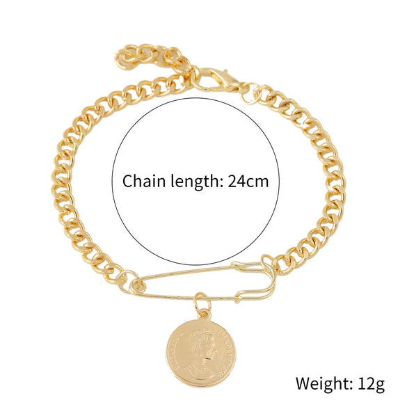 Wholesale Women's Fashion Simple Pearl Heartpatterned Electroplated Bracelet Jewelry