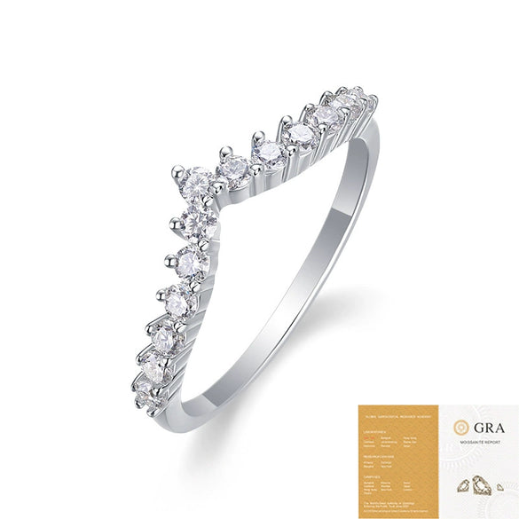 Wholesale Women's Fashion Simple Popular 925 Silver Geometric Moissanite Ring Set With Diamonds