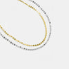 Wholesale Women's Fashion Simple 925 Silver Chain Necklace And Bracelet With Gold And Platinum Electroplating And Diamond Design