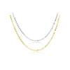 Wholesale Women's Fashion Simple 925 Silver Chain Necklace And Bracelet With Gold And Platinum Electroplating And Diamond Design