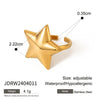 Wholesale Women's Fashion Simple Smooth Convex Five Pointed Star Stainless Steel Earrings With Open Ring And Electroplating Treatment