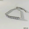 Wholesale Women's Fashion Simple Stainless Steel Zircon Bracelet Set With Geometric Style And Electroplating Treatment