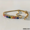Wholesale Women's Fashion Simple Stainless Steel Zircon Bracelet Set With Geometric Style And Electroplating Treatment