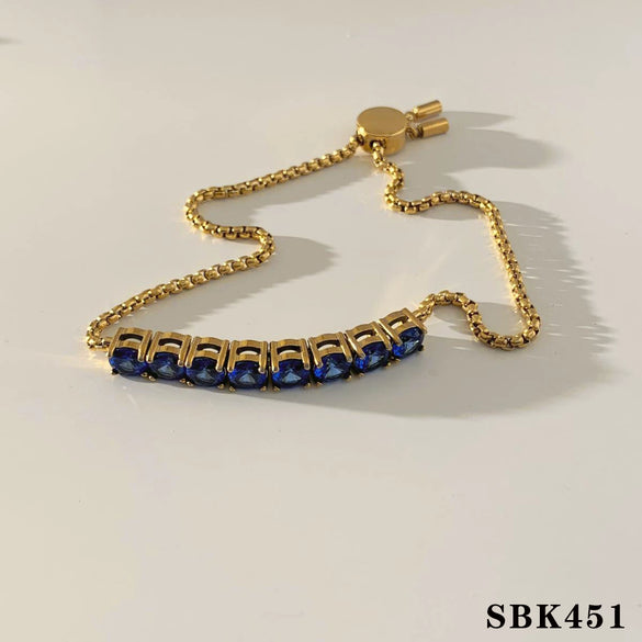 Wholesale Women's Fashion Simple Stainless Steel Zircon Bracelet Set With Geometric Style And Electroplating Treatment