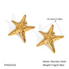 Wholesale Women's Fashion Simple Star Earrings Stainless Steel With Pvd Furnace Vacuum Real Gold Plating